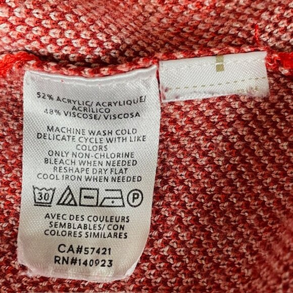 LOFT Horse Sweater Sz M Western Equestrian Preppy Red Orange - Picture 7 of 7